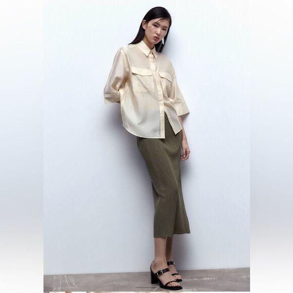 ZARA HEELED LEATHER SANDALS WITH BUCKLE - Picture 3 of 10